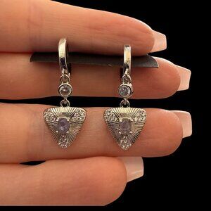 Earrings women s925 sterling silver aquamarine jewelry fashion accessories NEW